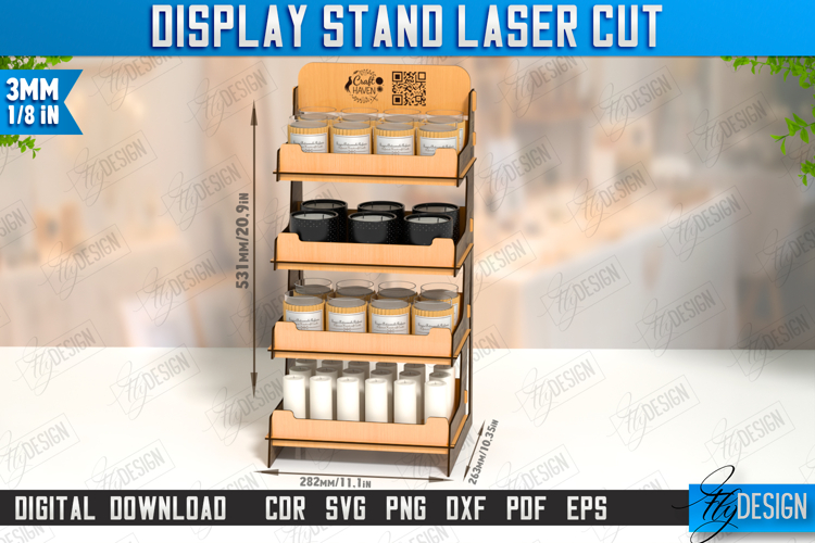 Display Stand Laser Cut |Craft Show Display Stand | CNC File