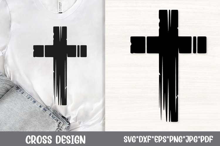 Distressed Cross SVG Grunge Christian Cross