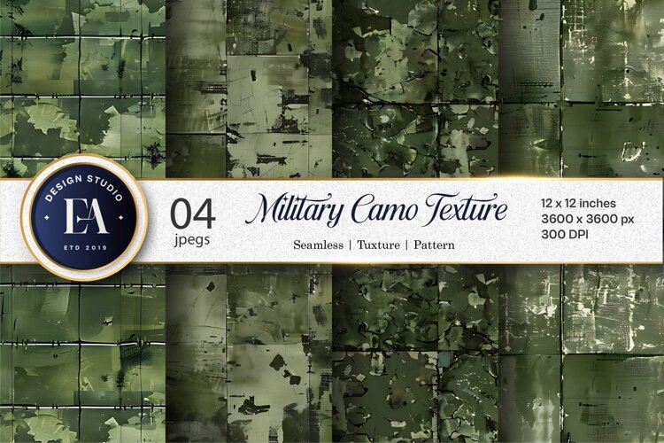 Distressed Military Green Tactical Digital Paper example image 1
