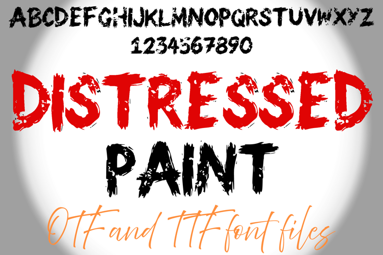 Distressed Paint Lettering ABC Text Font Alphabet OTF Type