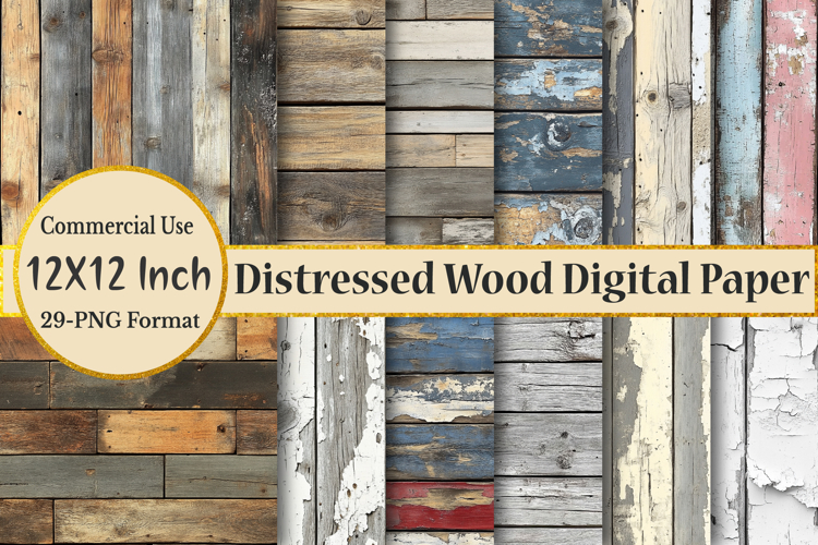 Distressed Wood Digital Paper