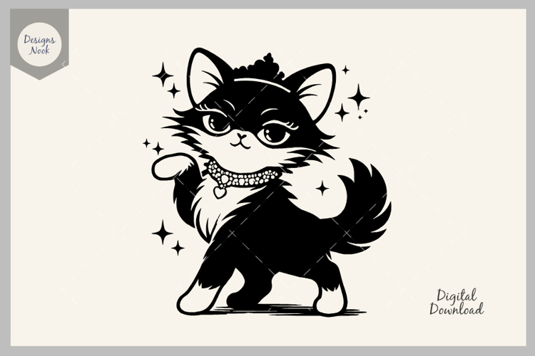 Cute Cat SVG, Cat Silhouette, Kitten Svg, Cute Cat Clipart