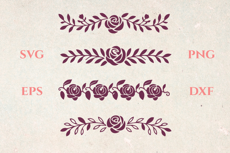 Summer Roses SVG Dividers