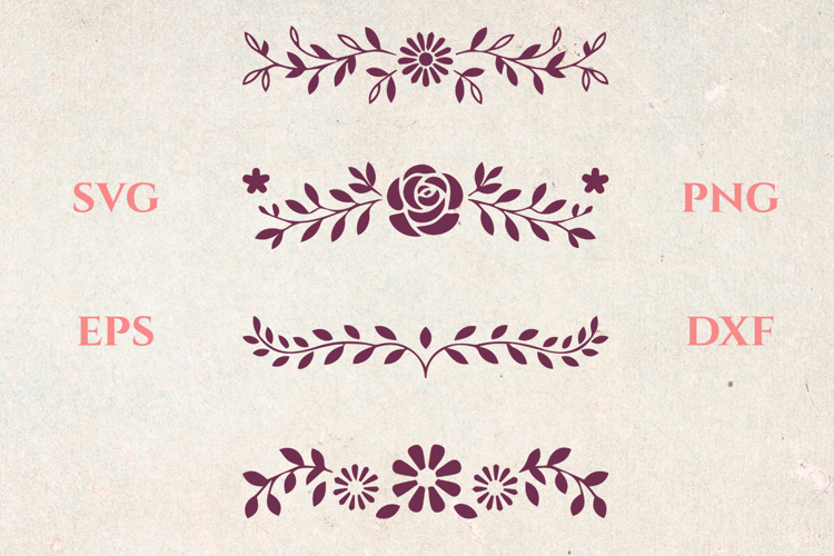 Floral Rose SVG Dividers