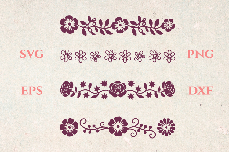 Flowers and Stars SVG Dividers