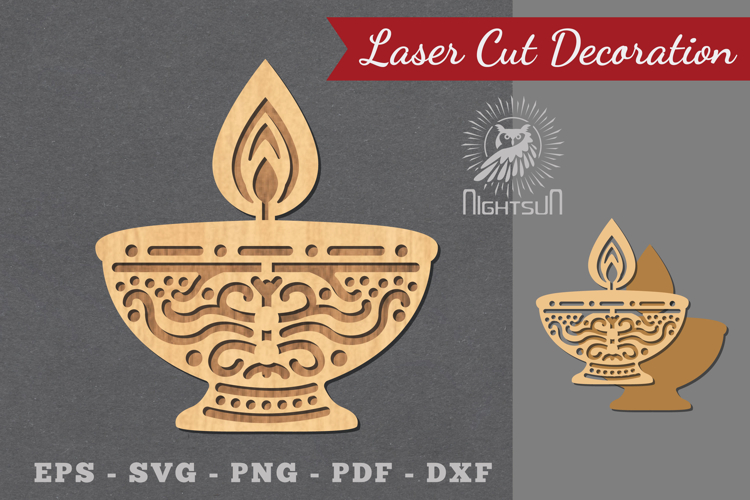 Diwali Lamp Laser Cut Decoration