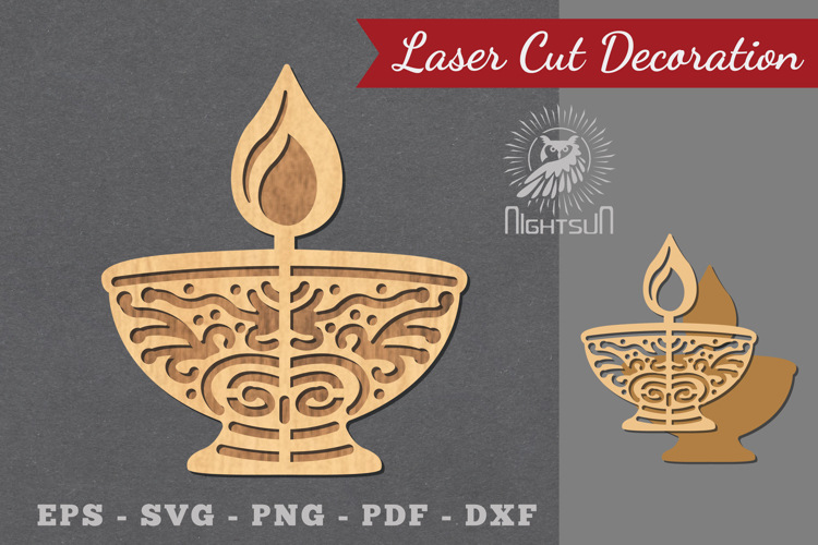 Diwali Lamp Laser Cut Decoration