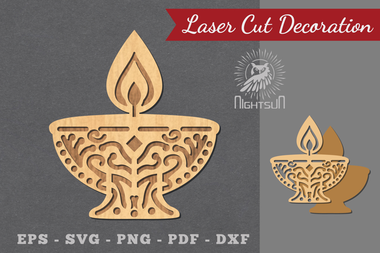 Diwali Lamp Laser Cut Decoration