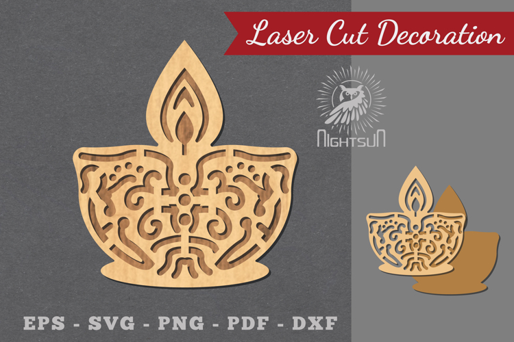Diwali Lamp Laser Cut Decoration