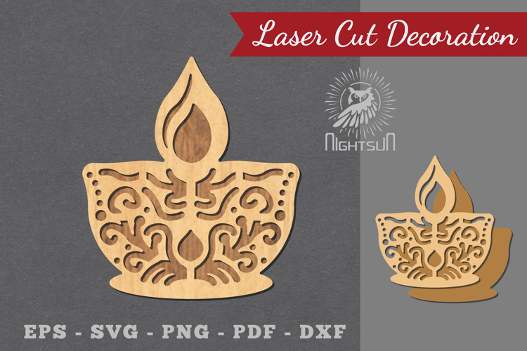 Diwali Lamp Laser Cut Decoration
