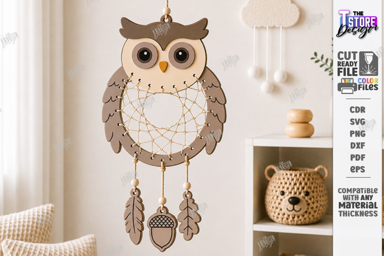 DIY Dream Catcher Craft Laser Cut | Nursery Decor | Owl SVG