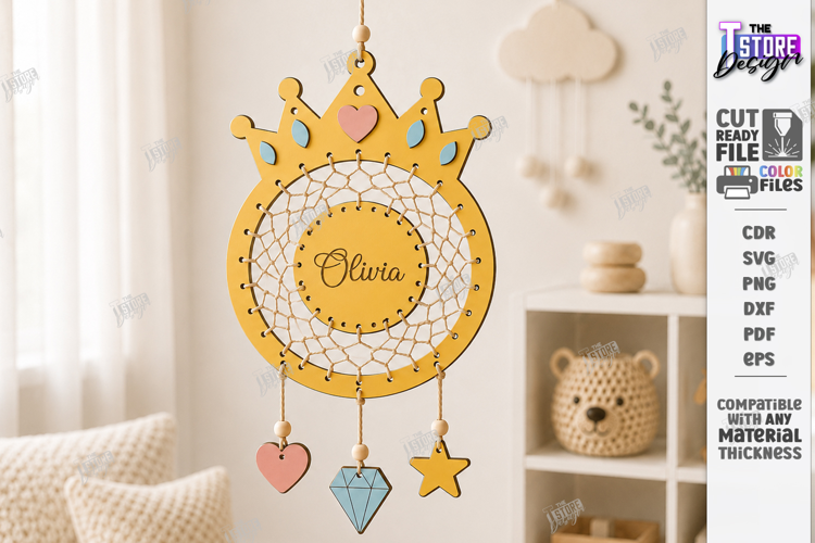 DIY Dream Catcher Craft Laser Cut | Nursery Decor | Crown