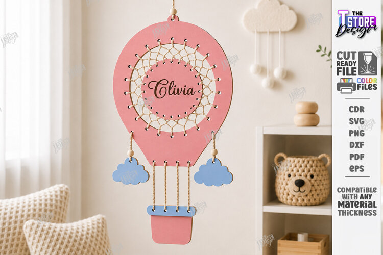DIY Dream Catcher Craft Laser Cut | Nursery Wall Decor | CNC example image 1