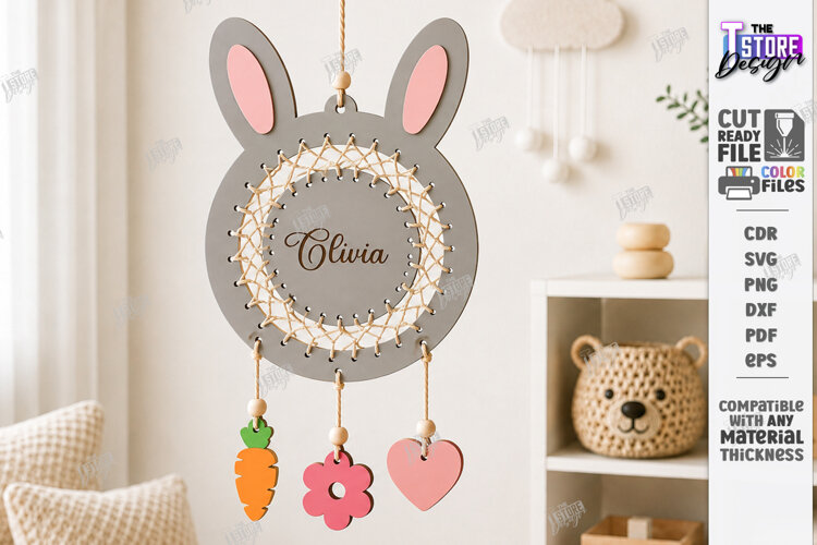 DIY Dream Catcher Craft Laser Cut | Nursery Wall Decor | CNC example image 1