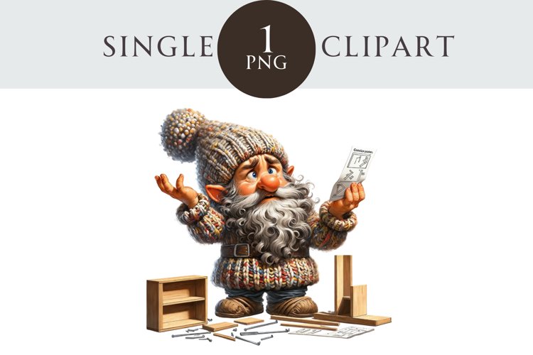 DIY Gnome Clipart Single PNG