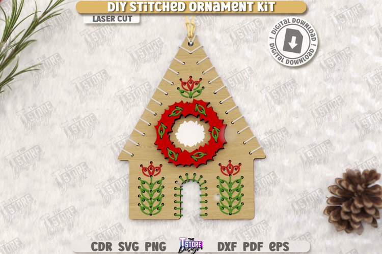 Lacing Christmas Tree Toy Laser Cut|House|Christmas Ornament