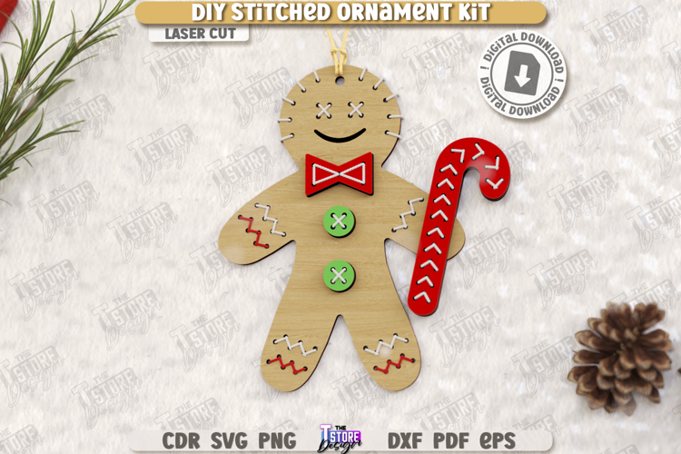 Lacing Christmas Tree Toy Laser Cut | Gingerbread Man | CNC