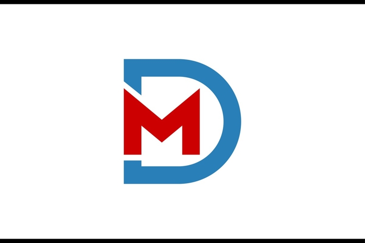 DM MD letter logo design.