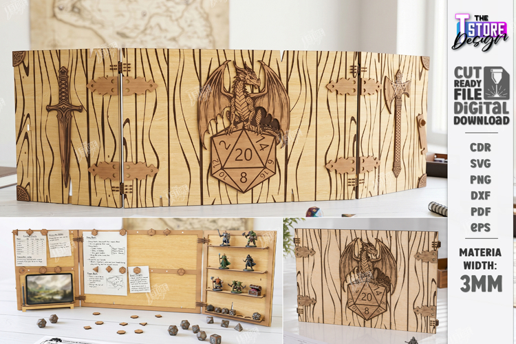 DM Screen Laser Cut | Game Master Screen | RPG Games | CNC