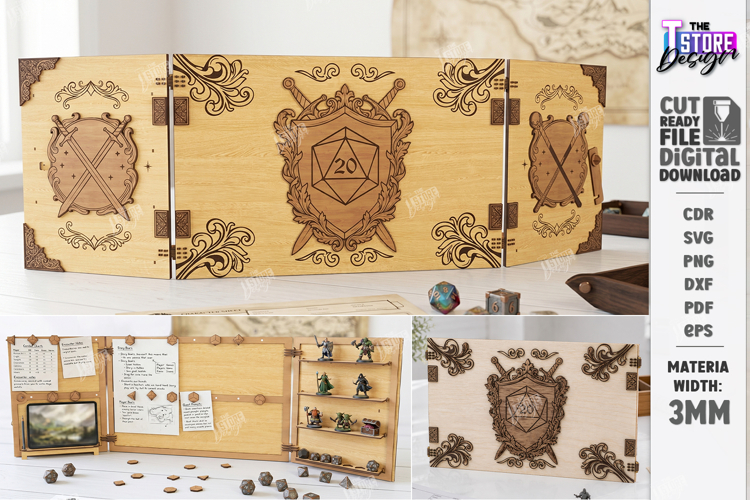 DM Screen Laser Cut | Game Master Screen | RPG Games | CNC