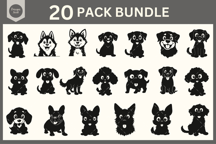 Dog SVG, Cute Puppy Svg, Puppies Silhouette Svg, Puppy Cut