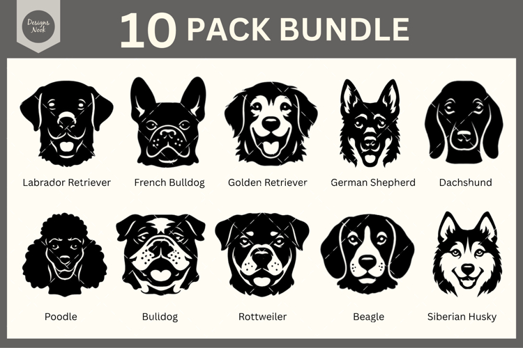 Dog SVG Bundle, Dog Breed, Dog face SVG, Dog Silhouette