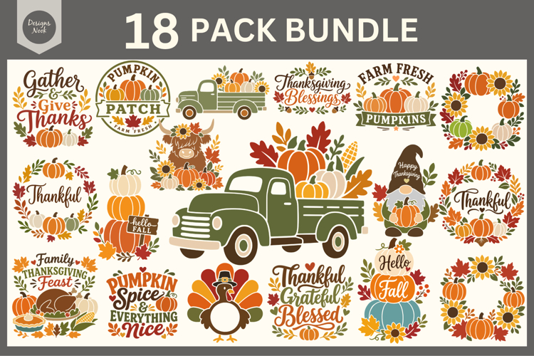 Thanksgiving SVG Bundle, Fall SVG Bundle, Pumpkin SVG Farm