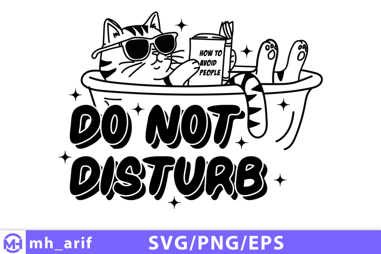 Funny Bathroom Cat Bathtub SVG PNG Design