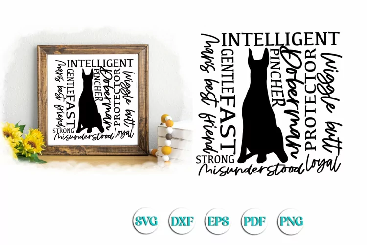 Doberman Subway Svg Cut file