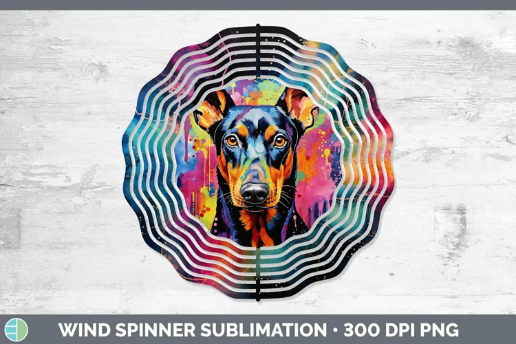 Doberman Pinscher Wind Spinner | Sublimation Spinner Designs