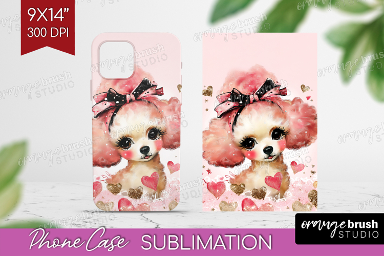 Dog Valentine Phone Case PNG Cute Valentines Day Case PNG