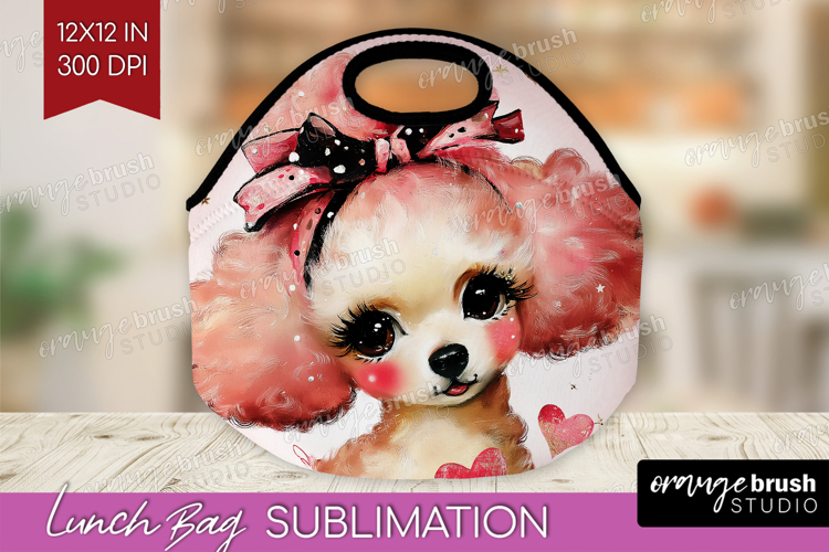 Dog Valentine Lunch Bag Cute Valentines Day Lunch Bug PNG