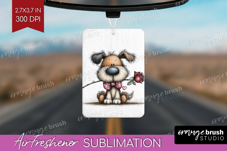 Dog Valentine Air Freshener PNG Whimsical Animal PNG