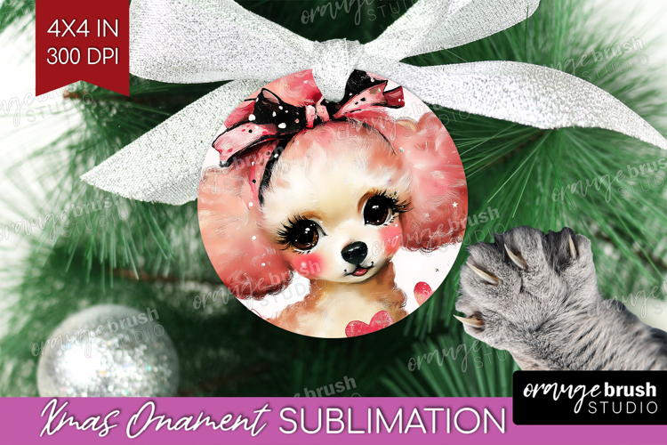 Dog Valentine Ornament PNG Cute Valentines Day PNG