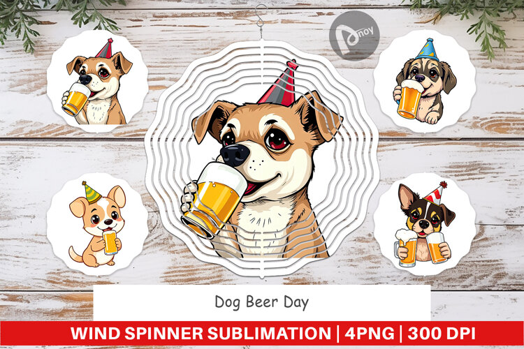 Wind Spinner Dog Beer Day example image 1