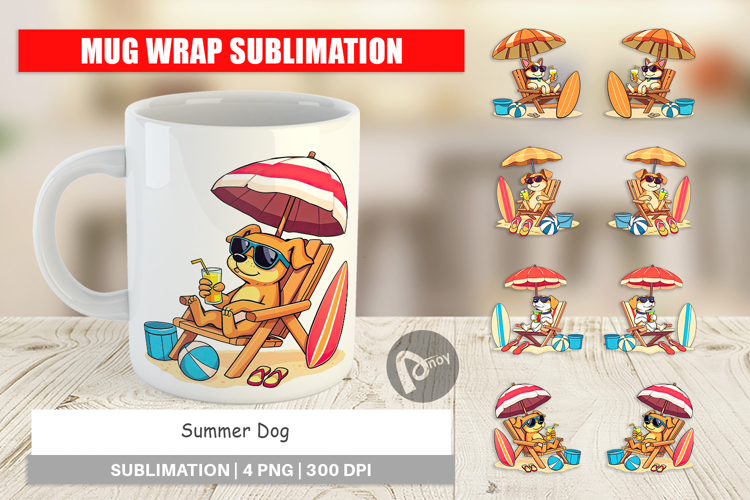 Mug Wrap Summer Dog