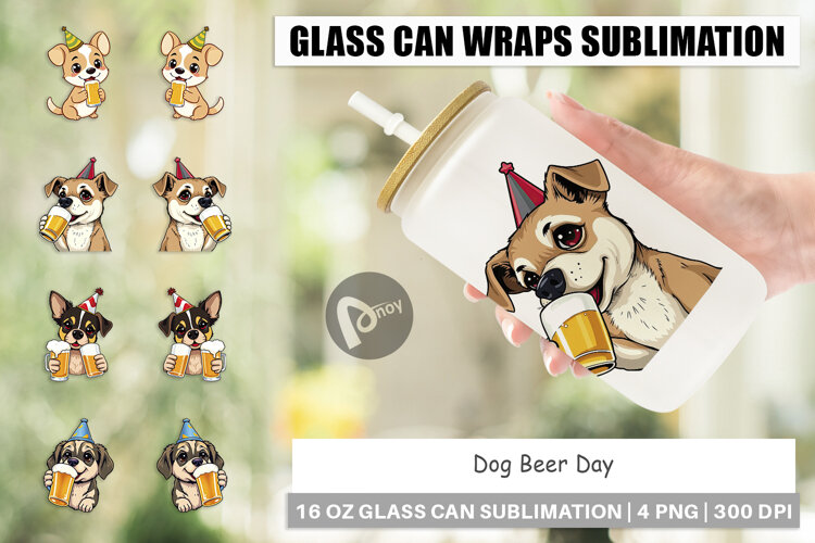 Glass Can Dog Beer Day example image 1