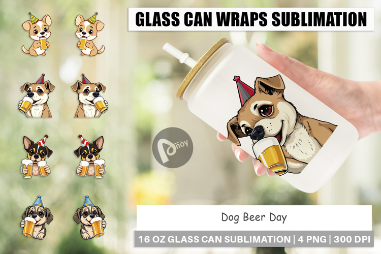 Glass Can Dog Beer Day