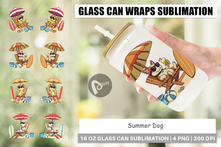 Glass Can Summer Dog