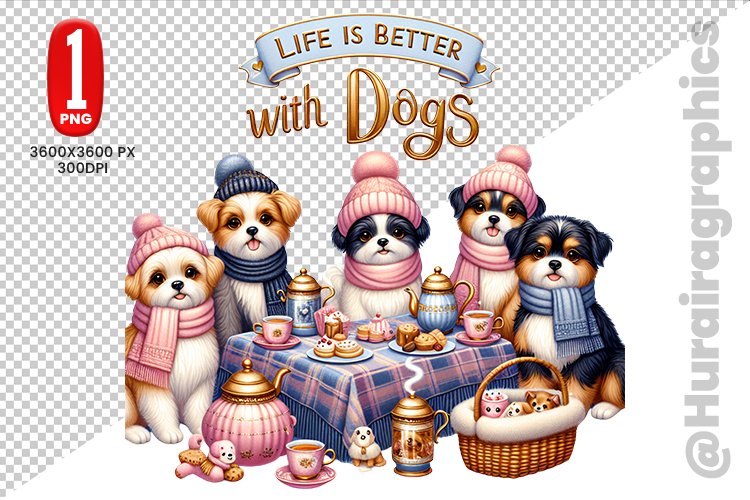 Cute Dog Clipart - PNG File