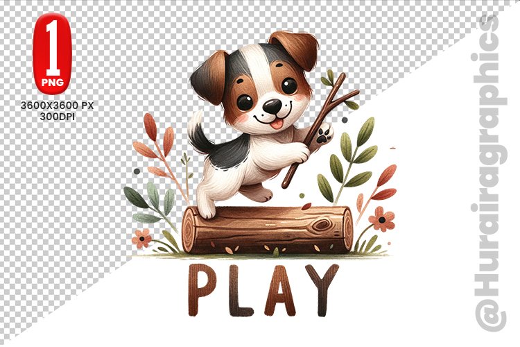Cute Dog Clipart - PNG File