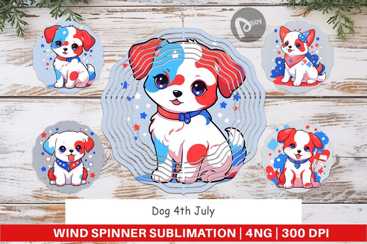 Wind Spinner Dog 4th July