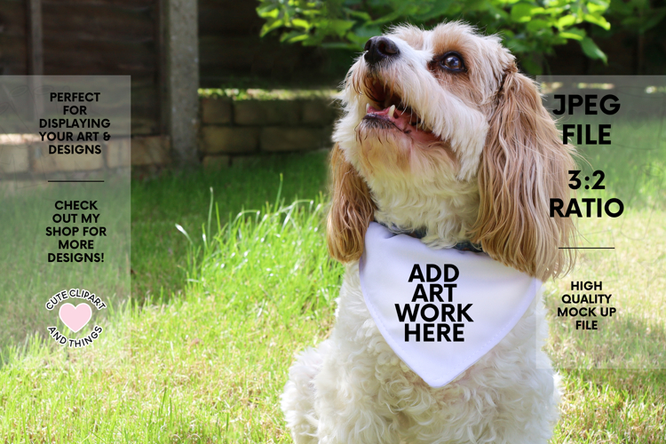 Dog Bandana Mock Up - Styled Dog Pet Bib Photo