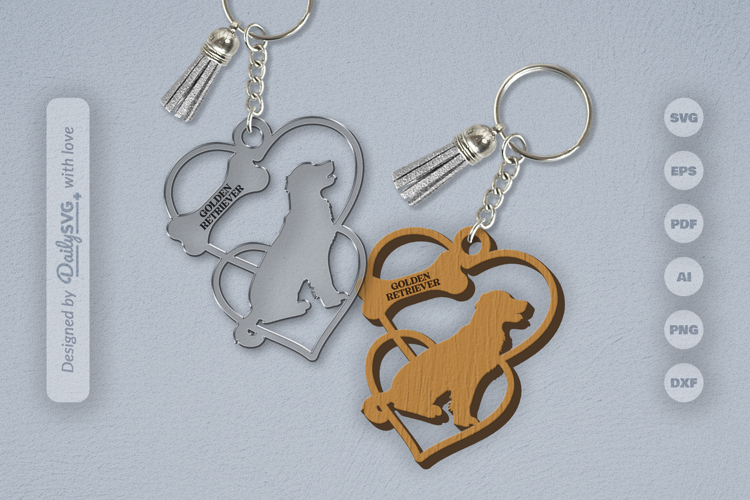 Love Dog Breeds Keychain SVG