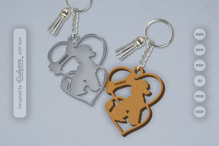 Love Dog Breeds Keychain SVG