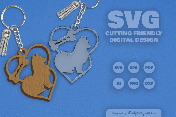 Love Dog Breeds Keychain SVG example image 1
