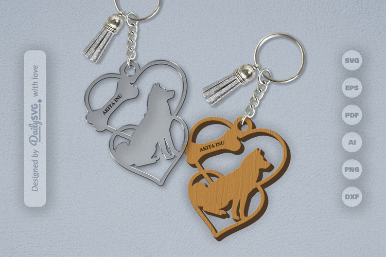 Love Dog Breeds Keychain SVG