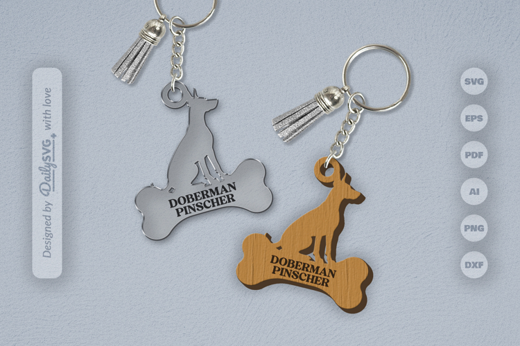 Dog Breeds Keychain SVG