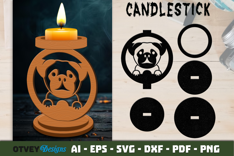 Dog Candlestick Laser Cut Decorative Candle Holder