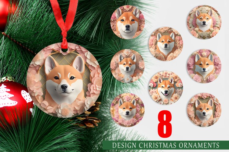 Dog Chiba Christmas Ornaments